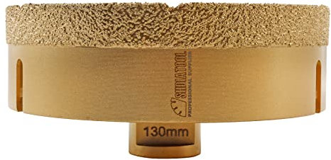 SHDIATOOL Punta diamantata per carotaggio sega a tazza diametro 130 mm M14 filo brasato sottovuoto per piastrelle in ceramica gres granito marmo muratura mattoni