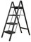 BAOYOUNI Escalera 4 Peldaños Taburete Plegable con Pedal Ancho Antideslizante Escalones Domestica Ligera y Portátil Multifunción para Hogar, Cocina, Oficina, Exteriores, Adultos, Negra