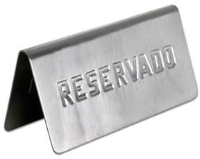 10 Carteles Reservado Metálicos para mesa de restaurante/bar. Letreros de placa de Acero Inoxidable para Hosteleria