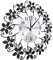 Wakects Wanduhr, runde Metall-Hängeruhr, Blumenform, stumm, dekorative Wanduhr, Aluminium-Zifferblatt mit nahtlosem Nagel, für Küche, Esszimmer, 36,8 cm, Schwarz