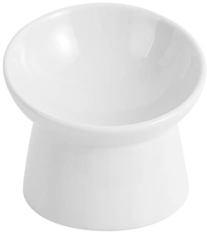 Comedero Gato Ceramica Comederos Gatos - Comedero Gato Elevado Inclinado - 280 ml Cuenco Comida Gato Grande - Tazones Antivomitos para Gatos - Plato Comer Gato - Apto para Microondas y Lavavajillas