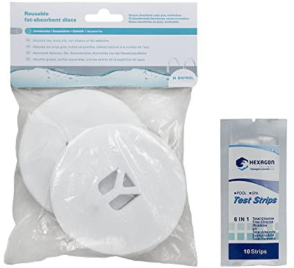 BAYROL Eponge Disque ABSORBANTE (kit de 2 unités) | pour Petites piscines, piscines Hors-Sol et spas - Accessoire - Entretien de la Piscine + 10 Tests HPS OFFERTS 6 en 1