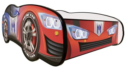 Topbeds Kinderbett Auto 140 x 70 cm Racing Car Hero - Prime Car - Autobett, Kinder Bett - Holzbett Baby Kinder - Kinderbett Junge - Bett für Kleinkinder