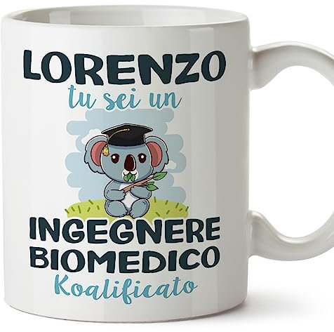 Mugffins Tazza Personalizzata in ceramica per INGEGNERE BIOMEDICO uomo 11 oz / 350 ml - In italiano - Koalificati Personalizzati - Idea regalo per compleanno, anniversario, natale, laurea