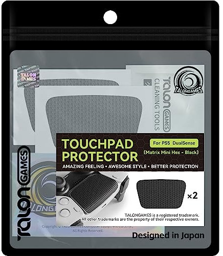 TALONGAMES Touchpad-Schutzhülle, kompatibel mit PS5 DualSense-Controller, verbesserte Textur für Controller, vorgeschnitten, einfach anzubringen, einfacher Schutz (Matrix Mini Hex - Schwarz)