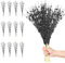 12 Stück Künstliche Glitter Beerenstamm Ornamente, 44cm Schwarz Beeren Stiele Zweig Dekorative Sticks für Christbaumschmuck Weihnachtsdeko Adventskranz Deko Weihnachtsgirlande Türkranz Weihnachten