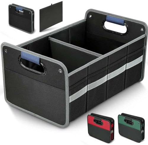 WINHUNT Kofferraum-Organizer, Auto-Aufbewahrung und Organizer, verstärkte Griffe, 50 l wasserdichtes Polyester, Autozubehör, Organizer für Auto, SUV, Limousine, LKW, Minivan (Schwarz)