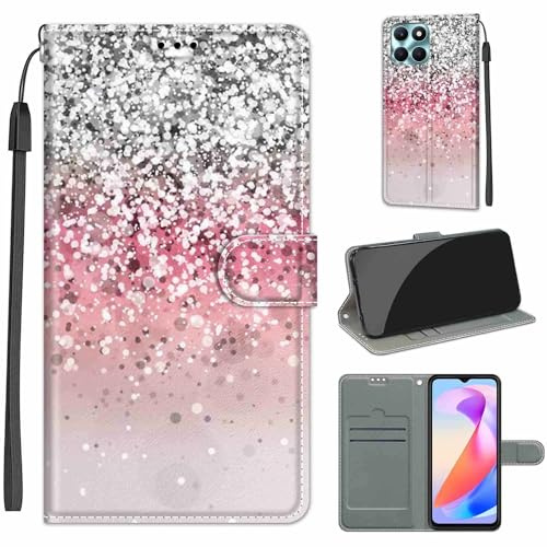 SIENIANLINE Handyhülle für Honor X6a Hülle, Premium PU Leder Flipcase Magnetverschlüsse Schutzhülle Klapphülle mit Kartenhalter und Faltbare Brieftasche Hülle für Honor X6a Handyhülle