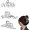 ZXCHOME Lot de 3 Pince Cheveux en Métal, Pince Cheveux Femme Grandes Antidérapantes, Pince a Cheveux pour Cheveux épais et Longs