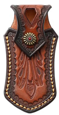 Knife Sheath, Leather Snap Pocket Knife Holster with Belt Hanging Hole & Snap Closure for 4.5 Folding Knife (Without Knife)
