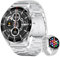 FOXBOX Reloj Inteligente Hombre 3 Correas, Llamada Bluetooth 1.43 Amoled Display Smartwatch, Pulsómetro, Monitor de Sueño,IP68 Impermeable, 100+ Modos Deportivos para Android iOS Plata