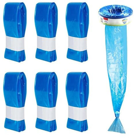 6 cartuchos de papelera para pañales, bolsas de 4,5 m, prácticas cajas para pañales, cubos de pañales a prueba de olores (azul)