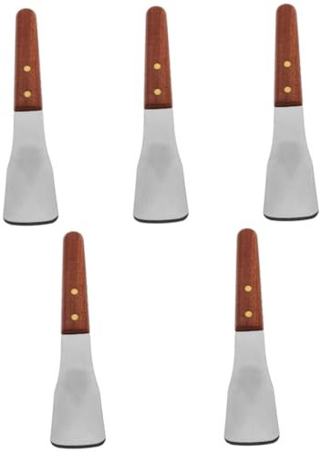 Garneck 5piezas Cuchara De Helado De Inoxidable Con Mango De Madera Espátula Para Postres y Helados Para Hogar y Tiendas De Postres