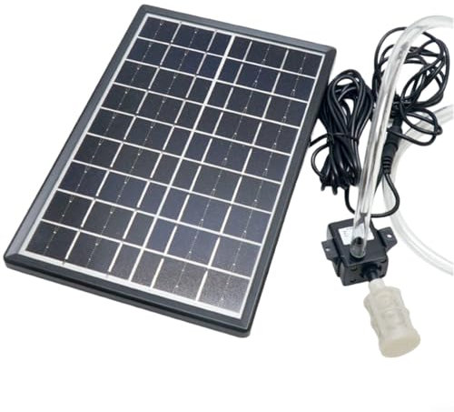 Feegow Kit de pompe à fontaine solaire 9 V 6 W pour fontaine, pompe à eau solaire flottante avec pompe à oxygène/tuyau d'eau d'aquarium, fontaine solaire de jardin
