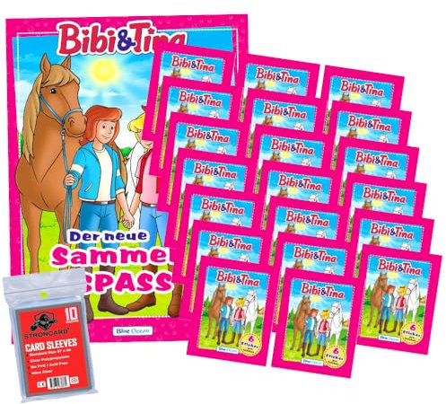 Bundle mit Blue Ocean Bibi & Tina Sticker Serie 2 - Pferdesticker Sammelsticker (2024) - Exklusive STRONCARD Hüllen - 1 Album + 20 Tüten