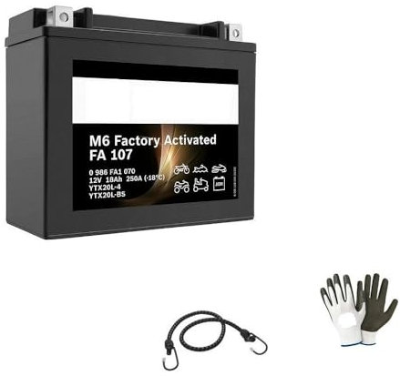 Kompatibel mit Buell S3 Thunderbolt 1200 ab 1997 bis 2002. Batterie YTX20L-BS wird geladen und einsatzbereit geliefert. Batterien 18 Ampere, 12 V, 175 x 87 x 155 mm