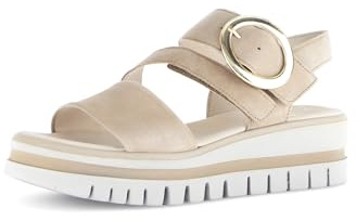 Gabor Damen Sandaletten, Frauen Sandalen,Best Fitting,Sommersandalen,bequem,flach,Sommerschuhe,Freizeitschuhe,Caramel (Gold),37 EU / 4 UK