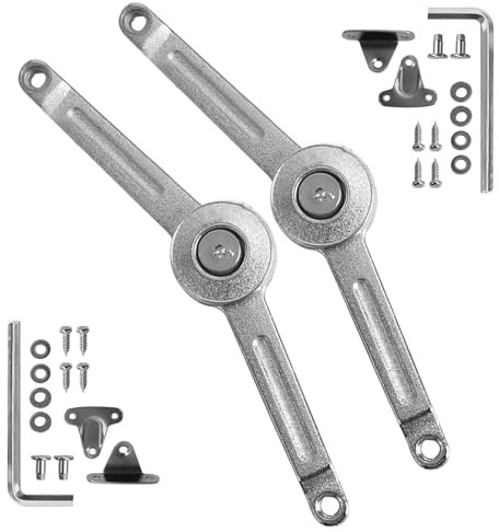 2 Stück Klappenhalter, Klappenbeschlag Schrankstütze Klappscharnier Schranktür Softclose Deckelstützscharniere Deckelstütze Scharnier für Küchentür Kleiderschrank