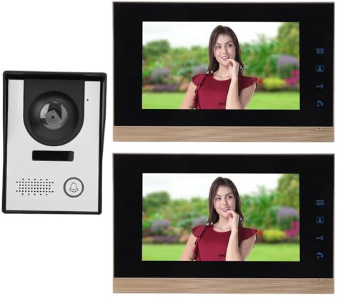 de Intercomunicación con Videoportero con Cable, de Videoportero con Pantalla a Color de 7 Pulgadas, Intercomunicador de Doble Vía, Videoportero Infrarrojo con Cable, Kits de
