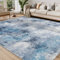 Homcomodar Teppich Wohnzimmer 160x230cm Teppich Schlafzimmer Waschbarer Teppiche Kurzflor Moderne Abstrakter Wohnzimmerteppich für Wohnzimmer Kinderzimmer(Blau)