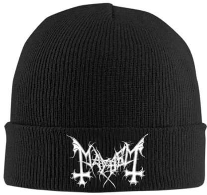 ZZQWSDSQQ Strickmütze Mayhem Haube Hüte Band Beanie Hüte Design Skullies Mützen Winter Cool Männer Frauen Outdoor Sport Warm Soft Cap Geburtstagsgeschenk