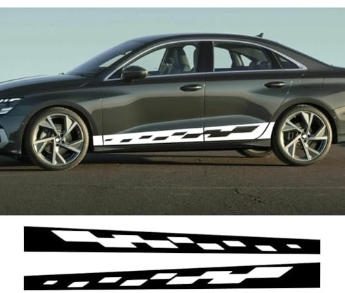 Autotüraufkleber Seitenschweller Aufkleber Rennstreifen Grafikzubehör, Für Audi A3 8P 8V 8L 8Y S3 RS3 Limousine Sportback Limousine