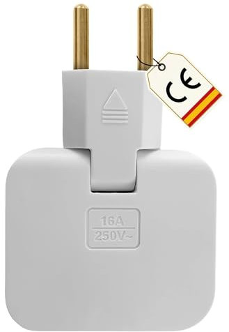 GAEVAZ®️ Enchufe Múltiple Extraplano | Ladrón Plano Ideal para Espacios Reducidos | Ladrón Múltiple con 3 Tomas (3)