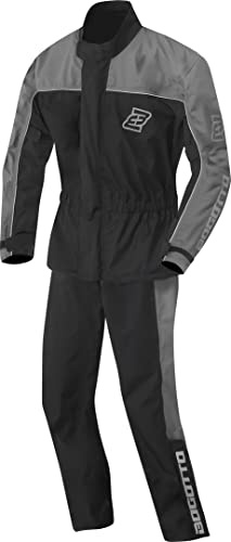 Bogotto Rain Kit 2-Teiler Motorrad Regenkombi, schwarz/grau, XL