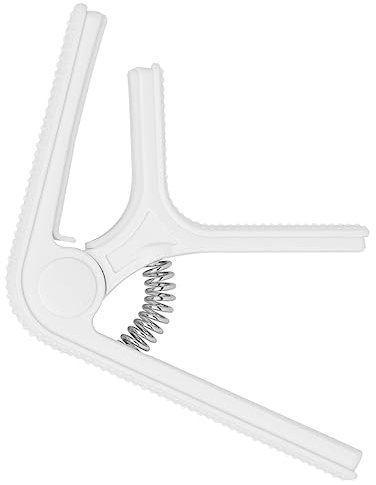 EXQUIMEUBLE Gitarren Capodaster Kunststoff Silikon Rutschfest Für Akustikgitarre Ukulele Stimmgerät Clip Universell Kompakt Weiß