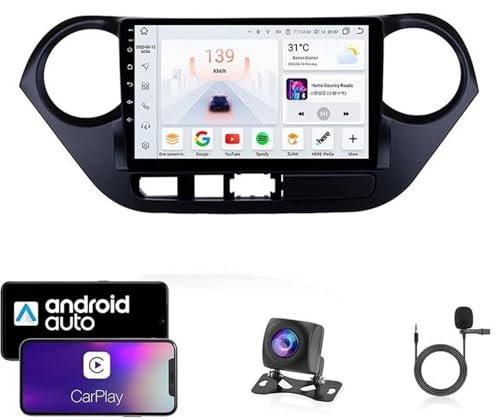 LXBche Android 14-Autoradio für Hyundai i10 2013–2016 | 9-Zoll-Touchscreen | CarPlay & Android Auto | GPS-Navigation | 4G/WLAN | Plug & Play | Lenkradfernbedienung(T1 4 Core WiFi 1G+16G)