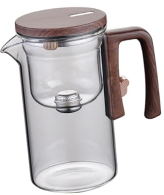 Théière en verre avec infuseur multi-usages pour randonnée, cuisine, camping, transparent, 720 ml