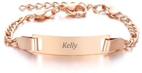 Gamtic Personalised Baby Name Bracelets‑Custom Engraved Baby ID Bracelet | Bracelet for Kids Infant Girls Boy New Born Toddler Adjustable Birthday Baby Christening Gift