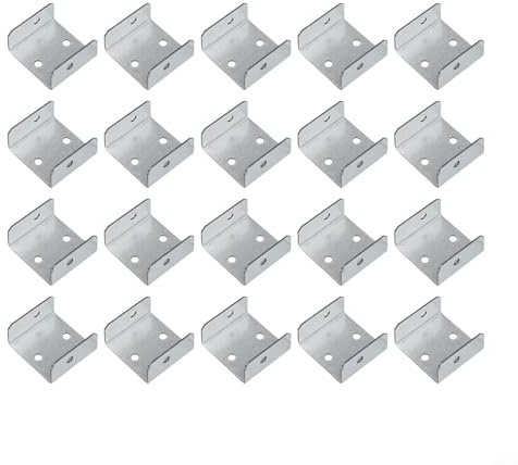 RichVibe Galvanised Steel Trellis and Fence Panel Clips 32mm-50mm, 20 Pack Trellis Grips for Secure Timber Post Attachment, Rust Resistant Garden Fixings(32)