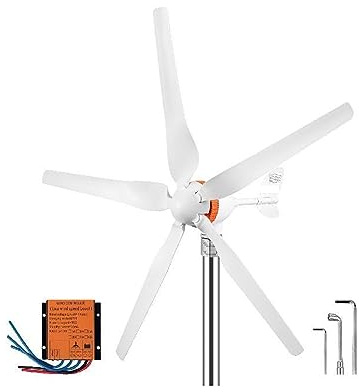 Generatore eolico a turbina 300W 400W 500W con MPPT/regolatore di carica Mulino a vento RV Yacht Farm Piccolo generatore eolico Uso domestico(500W 5 Blades,MPPT Controller)
