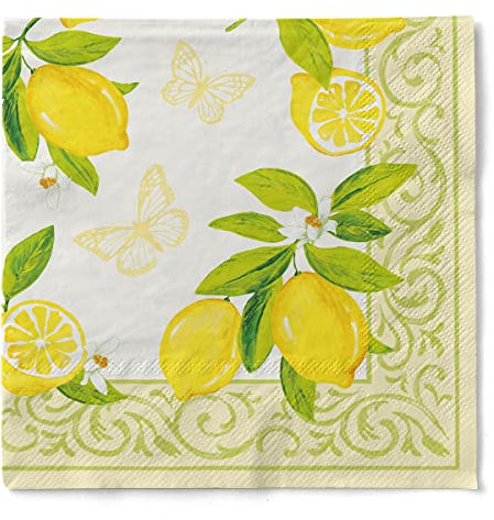 Sovie HORECA Serviette Nancy Tissue-Servietten 40x40 cm saugstarke und hochwertige Einweg-Servietten ideal für & Feiern im Frühling & Sommer | 100 Stück