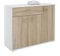 CARO-Möbel Sideboard Estelle Mehrzweckschrank,weiß/Sonoma Eiche mit 3 Türen und 1 Schublade, 88 cm breit
