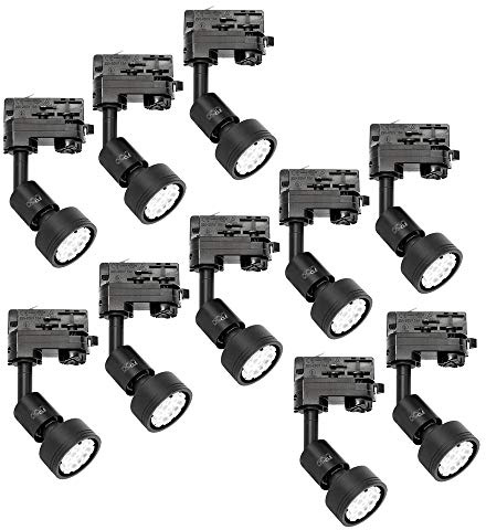 10x CLE PURI LED GU10 schwarz 3 Ph. Stromschienstrahler f. Erco Staff Lival Eutrac Global Schiene max. 50W