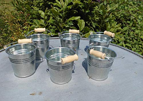 Blecheimer Pflanztopfset 6 Stück Pflanztöpfe Blumentopf Tisch-Deko 8cm