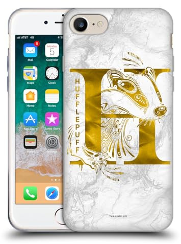 Head Case Designs Offizielle Harry Potter Hufflepuff Aguamenti Deathly Hallows IX Gelhülle [Militärischer Schutzgrad] Kompatibel Mit Apple iPhone 7/8 / SE 2020 & 2022 Und Kompatibel Mit MagSafe