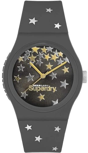 Superdry Damen Analog Quarz Uhr mit Silicone Armband SYL275E