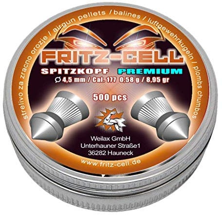 500 Spitzkopf Premium Diabolos 4,5mm Fritz-Cell für Luftgewehr Luftpistole