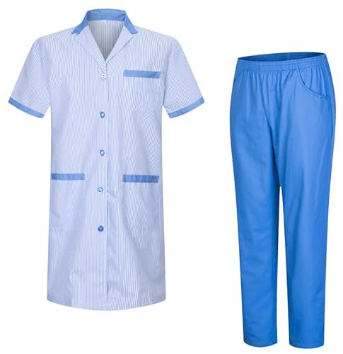 MISEMIYA - Pijamas Sanitarios Unisex Uniformes Sanitarios Uniformes Médicos 817-8312 - M, Bata Laboratorio T8162-4 Celetes