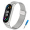 BDIG Cinturino Compatible con Mi Band 5 Cinturini Metallo Mi Band 6 in Acciaio Inossidabile Bracciale di Ricambio Braccialetto da Polso Sostitutivo Wristband Cinturini Mi Band 6 / Mi 3/4