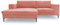 DOMO. collection Ecksofa Modica, Sofa in L-Form, moderne Eckcouch, bodenfreie Couch, Eckgarnitur, Polsterecke 244 x 173 x 83 cm (BxTxH), rosa
