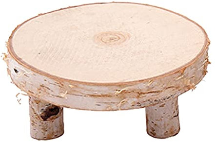 Amosfun Wood Cake Stand and Candle Holder - Large Wood Slices Serving Trays for Table Centerpiece, Wedding Cake, Cheese Board - Wooden Candlestick Stool
