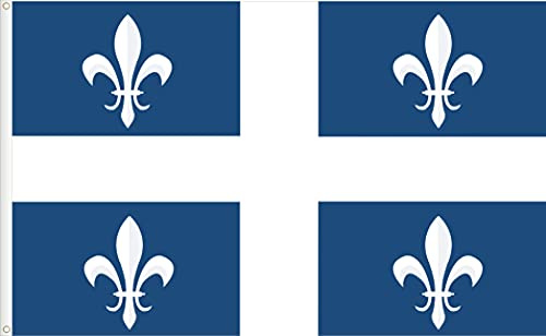 FLAGGE QUEBEC. 90D SEIDENSATIN QUALITÄT. GRÖßE VON 150X90 CM