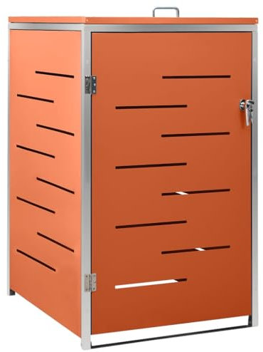 vidaXL Abri pour Poubelle, Cache-Poubelle avec Couvercle, Boîte de Rangement à Poubelles Jardin Extérieur, 69x77,5x112,5 cm Acier Galvanisé