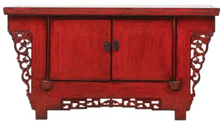 Yajutang Antikes chinesisches Lowboard Sideboard Antiquität rot