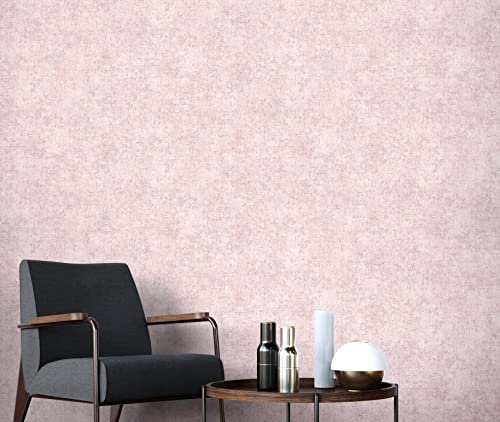 NEWROOM Tapete Rosa Vliestapete Leicht Glänzend - Unitapete Industrial Rosegold Uni Beton Betontapete Rustikal Glanztapete inkl. Tapezier-Ratgeber