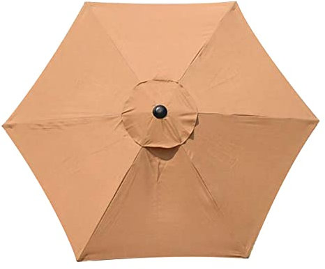 Remplacement Toile De Rechange for Parasol 6 Baleines ,Toile De Remplacement Parasol Déporté en Polyester for Jardin, Terrasse, Cour, Plage, Piscine, Marché (Auvent Uniquement)(Khaki,2.7M/8.85Ft)
